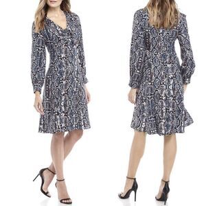 NWT Cheztu Snake Print Satin Dress Size 10